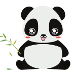 Панда с листиком