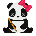 Панда с ручкой